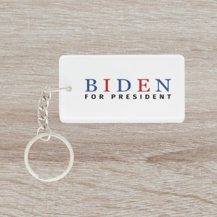 Modern Blue Red Joe Biden for President Key Ring
