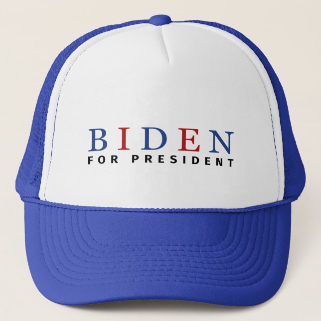 Modern Blue Red Joe Biden for President Trucker Hat (Front)