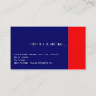 Modern Blue Red Simple Plain Business Card