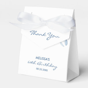 Modern Blue Roses Floral Greenery Birthday  Favour Box