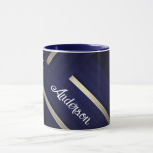 Modern Blue Royal Caribbean Cruise White Text Mug