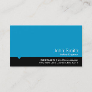 Modern Blue Safety Engineer Business Card