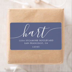 Modern Blue Script Family Return Address