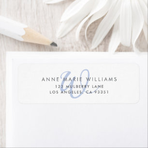 Modern Blue Script Monogram