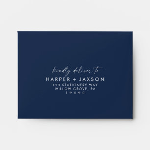 Modern Blue Self-Addressed RSVP Envelope