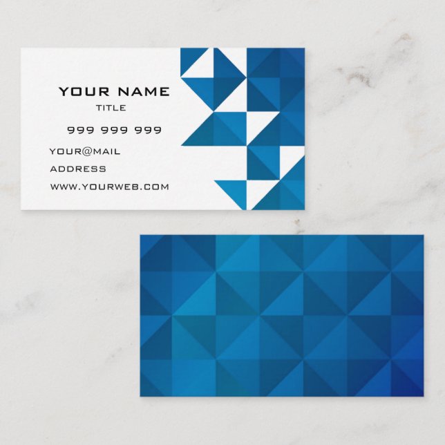 Modern blue simple efective business card (Front/Back)