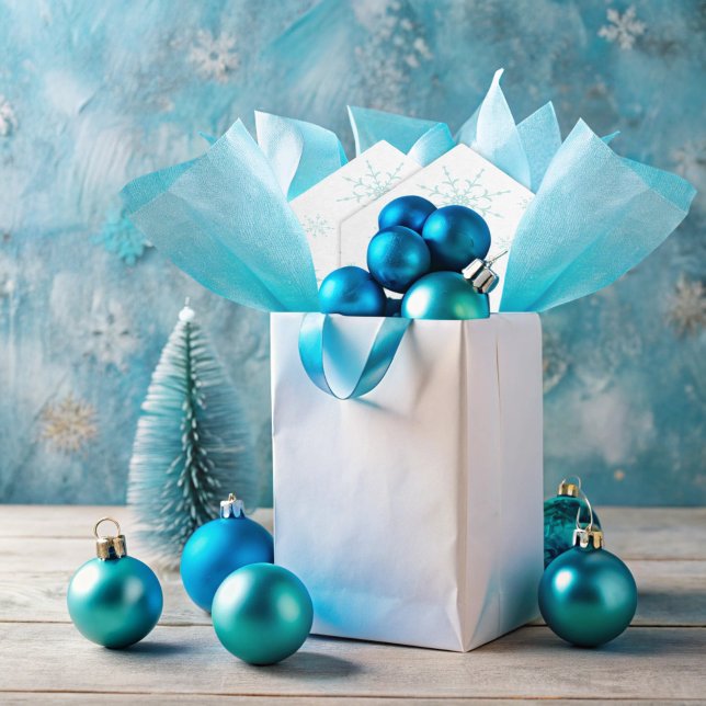 Modern Blue Snowflake  Tissue Paper (Creator Uploaded)