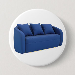 Modern blue sofa 7.5 cm round badge