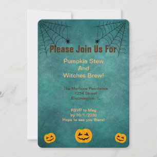 Modern Blue  Spooky Bats Halloween Party Invitation