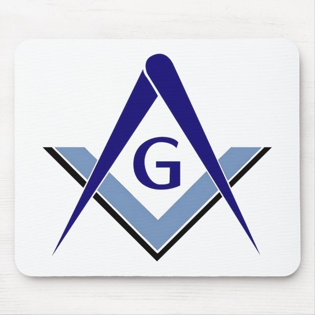Modern Blue Square and Compass Mouse Mat (Front)