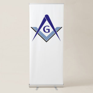 Modern Blue Square and Compass Retractable Banner