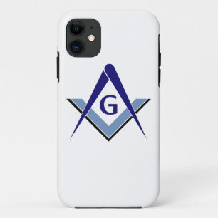 Modern Blue Square & Compasses iPhone 11 Case