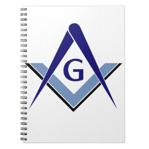 Modern Blue Square & Compasses Notebook