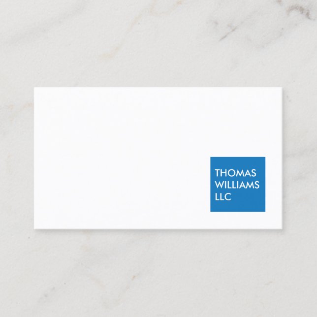 MODERN BLUE SQUARE Professional Business Card (Front)