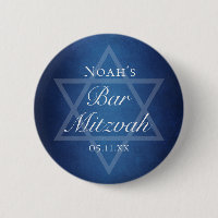 Modern Blue Star of David Formal Bar Mitzvah Party