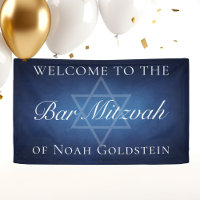 Modern Blue Star of David Welcome to Bar Mitzvah
