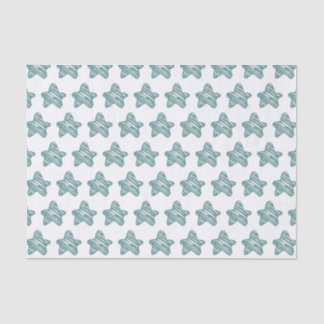 Modern Blue Star Sketch Pattern Tissue Paper
