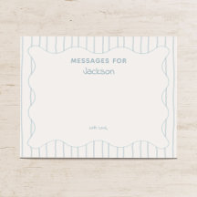 Modern Blue Stripe Boy 1st Birthday Time Capsule