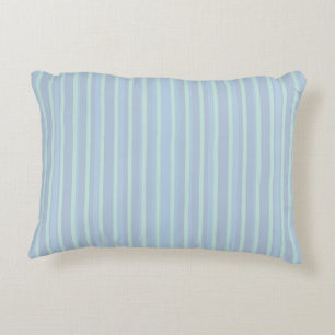 Modern Blue Striped Accent Pillow