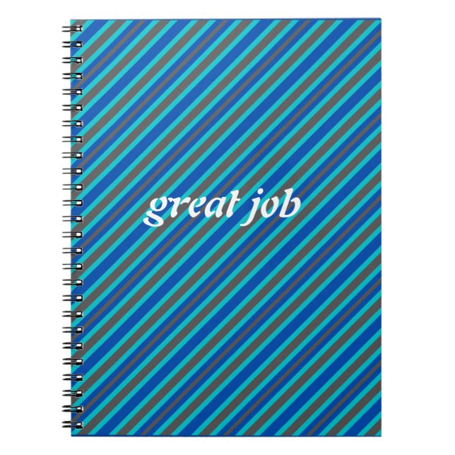  Modern  Blue Striped  Notebook (Front)