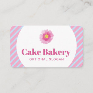 Modern Blue Stripes Bakery Business Card