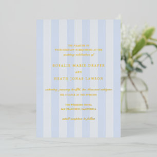 Modern Blue Stripes Elegant Wedding