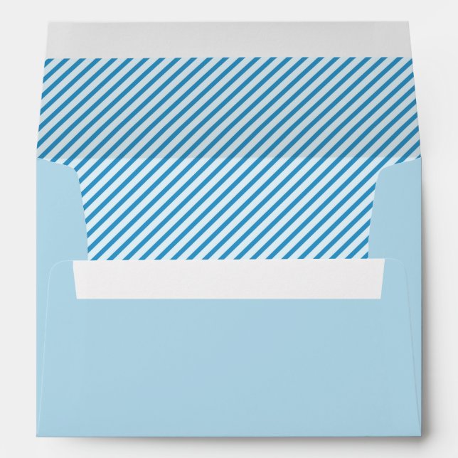 Modern Blue Stripes Envelope (Back (Bottom))