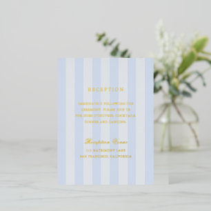 Modern Blue Stripes Wedding Foil Enclosure Card