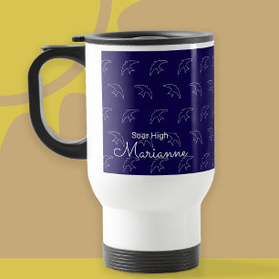 Modern Blue Swallow Pattern Mug