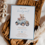 Modern Blue Teddy Bear Boy Baby Shower Invitation<br><div class="desc">Modern Blue Teddy Bear Boy Baby Shower Invitation</div>