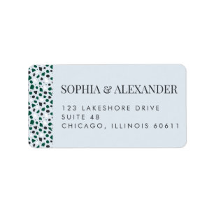 Modern Blue Terrazzo & Emerald Label