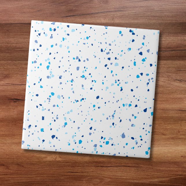Modern Blue Terrazzo Pattern Ceramic Tile (Creator Uploaded)