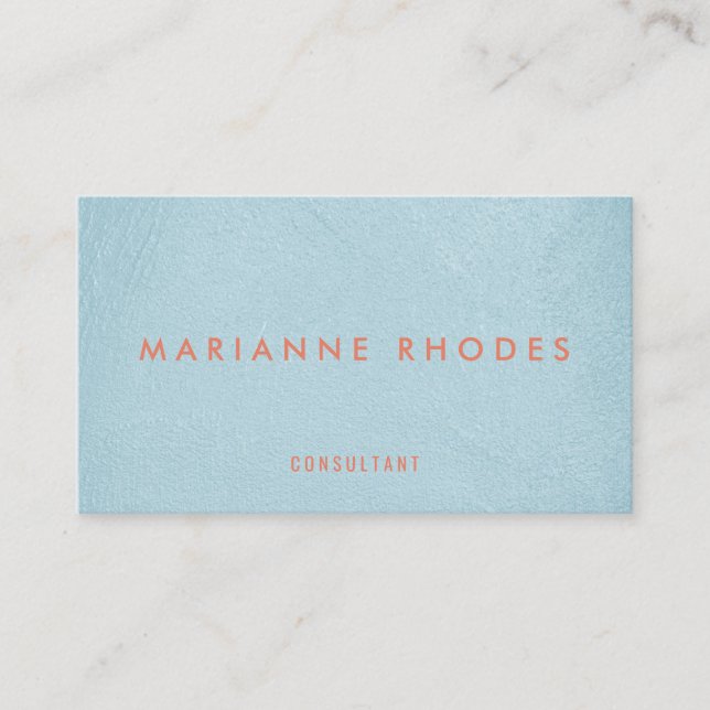 Modern Blue Texture Minimalist Business Card (Front)