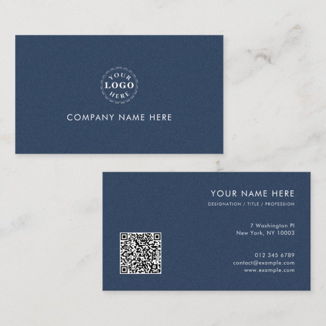 Modern Blue Texture Professional Identity Business Card (Front/Back)