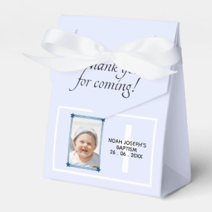 Modern Blue THANK YOU FOR COMING Baptism Favour Box