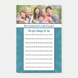 Modern Blue To Do List Personalise Family Post-it Notes