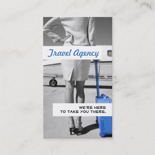 Modern Blue Travel Agent Business Card (Front)