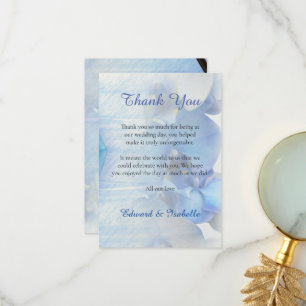 Modern Blue Tropical Watercolor Orchid Flower Thank You Card