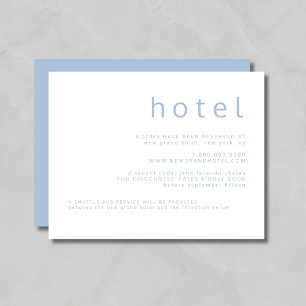 Modern Blue Typography Wedding Accommodations Enclosure Card