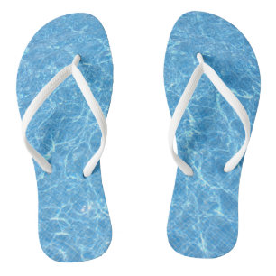 Modern Blue Water Aqua Swimmingpool Template Adult Flip Flops