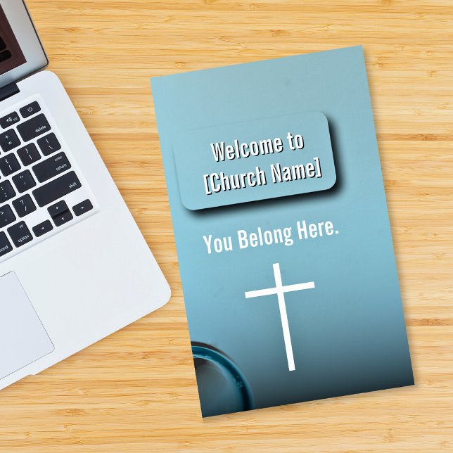 Modern Blue Water Church Bulletin  Flyer (Modern Blue Water Church Bulletin Flyer)