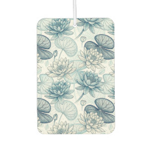 Modern Blue Water Lilies Monet Style Car Air Freshener