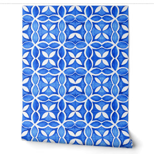 Modern Blue Watercolor Abstract Wallpaper