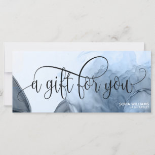 Modern Blue watercolor Certificate Gift Card
