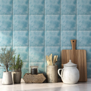 Modern Blue Watercolor Coastal Home Tile