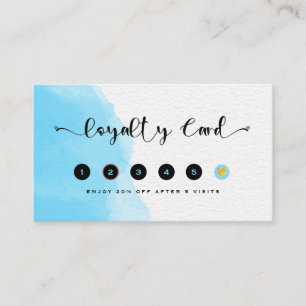 Modern Blue Watercolor Fashion Loyalty Card