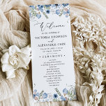 Modern Blue Watercolor Floral Wedding  Programme<br><div class="desc">This elegant Wedding Program from our Dusty Blue Pressed Floral collection features cute watercolor florals with delicate greenery vines,  paired with a modern script font. Perfect for any season. To make advance changes,  select Personalise -> Edit using Design tool.</div>