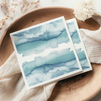 Modern Blue Watercolor Ocean Wedding