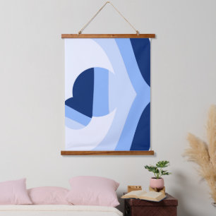 Modern Blue Wave Ball Abstract Art Hanging Tapestry