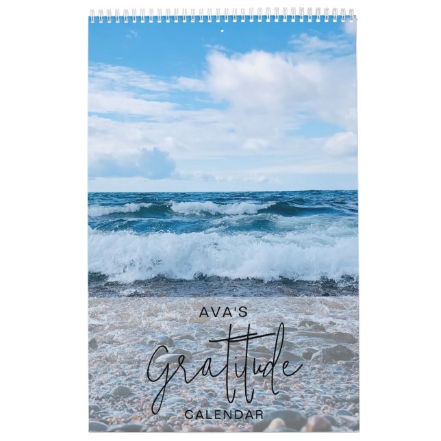 Modern Blue Wave Photography Gratitude Calendar (Cover)